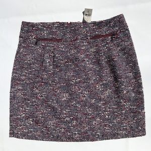 LOFT Boucle Pencil Skirt 10P NWT $60 Red Gray